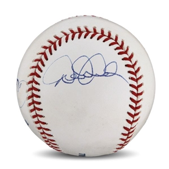 Derek Jeter Twice Signed Official Major League Baseball